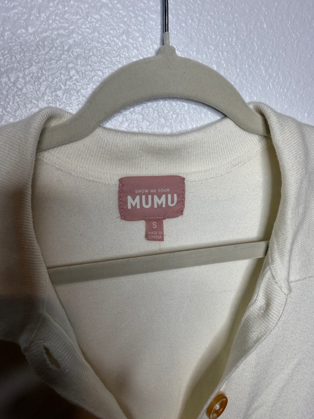 Show Me Your Mumu Shifty Sweater Dress White Knit S - Picture 3 of 5
